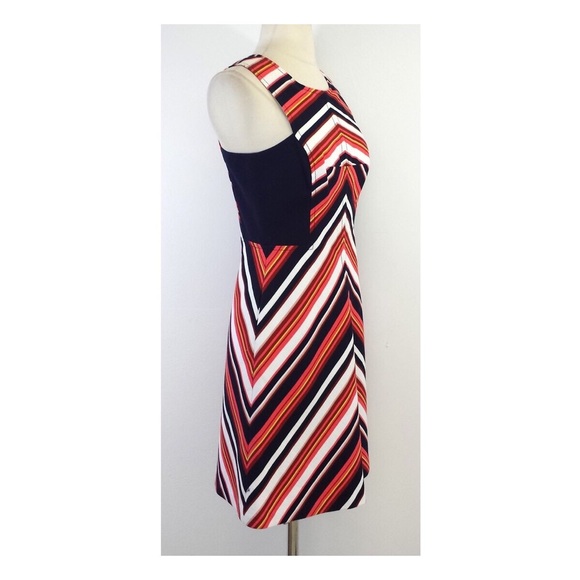 Trina Turk striped navy pink sheath tank dress - Picture 3 of 8